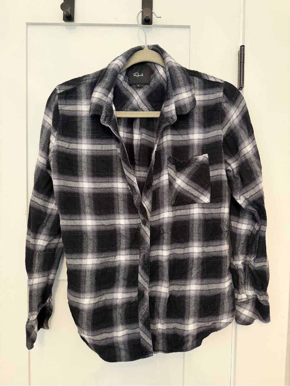 Rails Hunter Black & White Plaid Button-Up Shirt Flannel